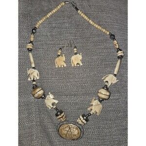 East Indian Elephant Necklace and Earrings